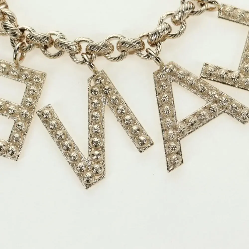 Chanel Logo Bracelet Metal Champagne Gold CC